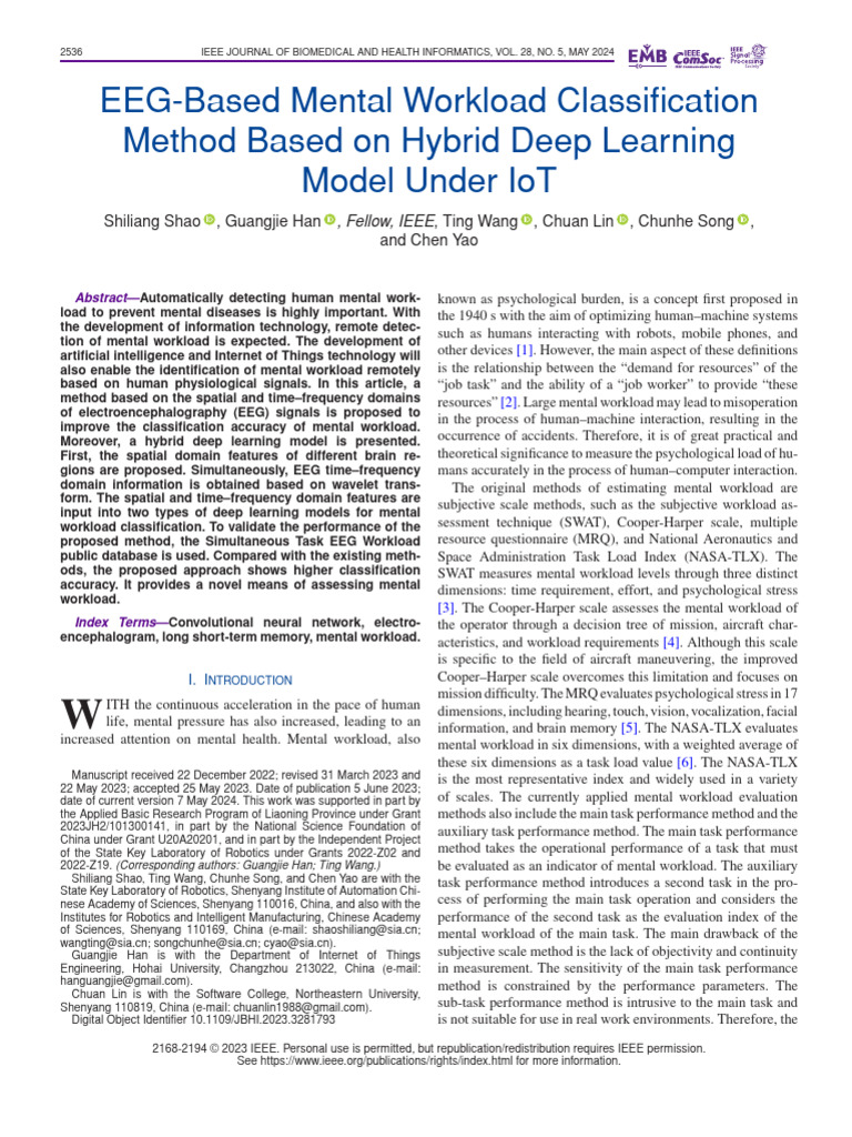EEG-Based Mental Workload Classification Method Based On Hybrid Deep ...