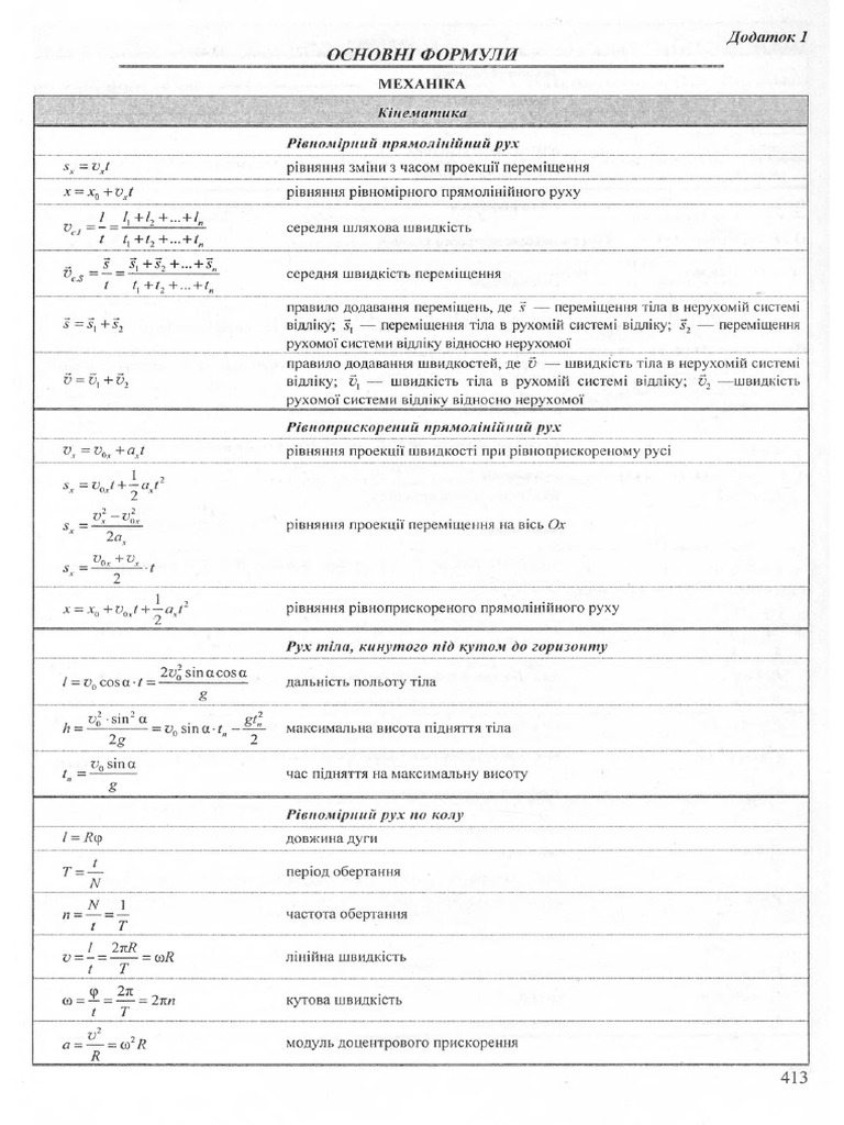 Фізика формули | PDF