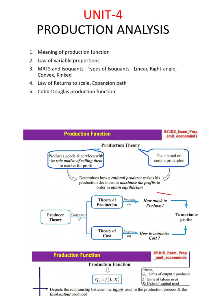 U - 4 Production Analysis | PDF | Labour Economics | Production Function