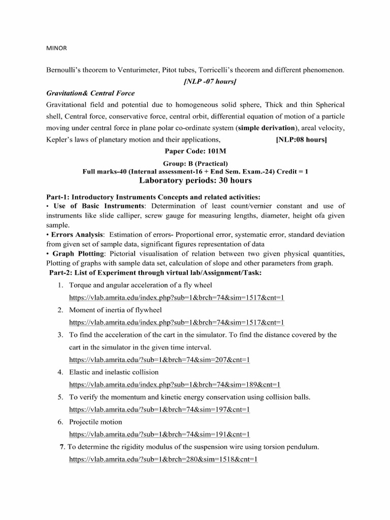 Physics Mixed Sem Syllabus NEP 2020 | PDF