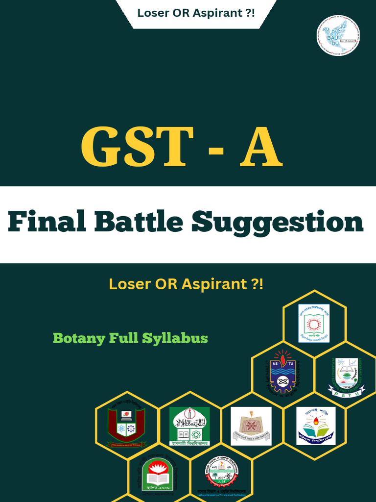 Botany Full Syllabus GST Suggestion - Loser or Aspirant | PDF