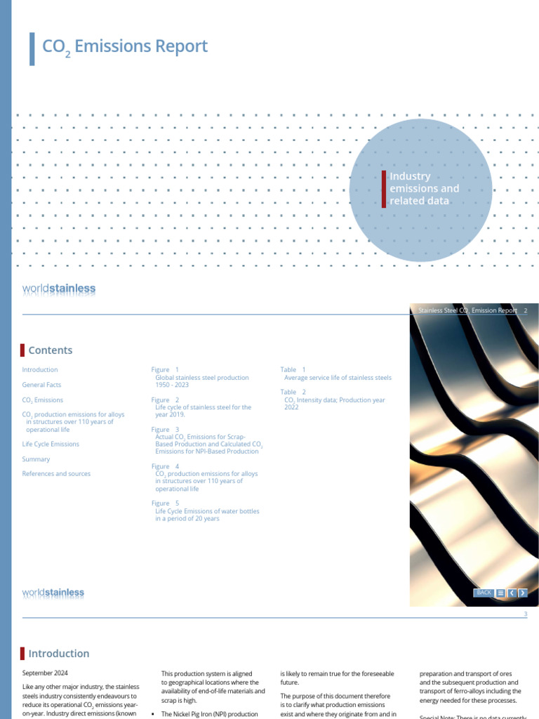 Worldstainless CO2 Emissions Report | PDF | Stainless Steel | Steel