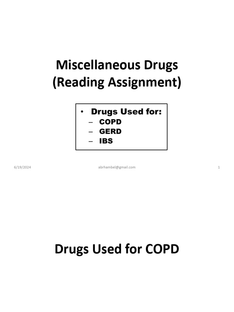 8 Miscellaneous Drugs | PDF | Chronic Obstructive Pulmonary Disease ...