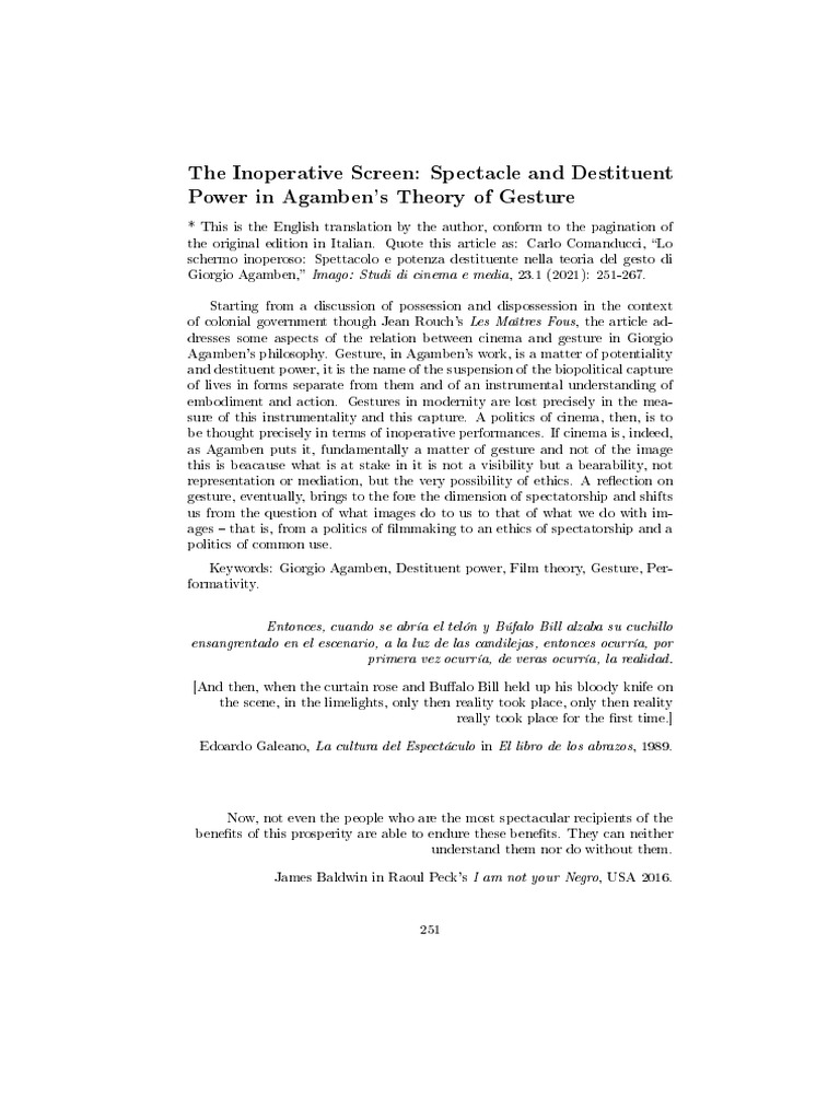 The Inoperative Screen - Translation | PDF | Gesture