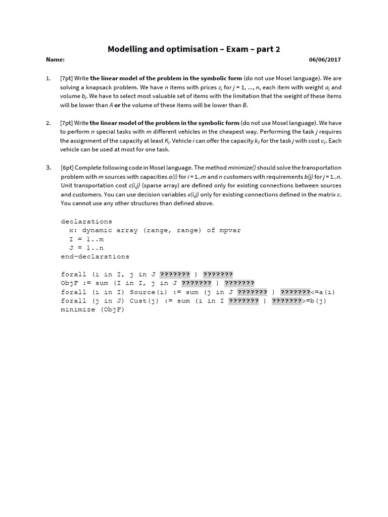 Exam Example 2 | PDF