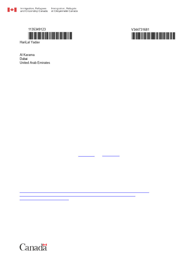 Canada Bio Metric Instruction Letter | PDF | Biometrics | Immigration Law