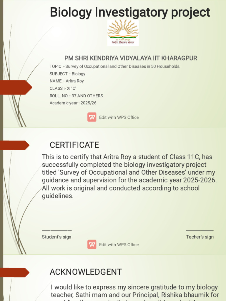 Bio Project Aritra Roy | PDF | Occupational Safety And Health | Infection