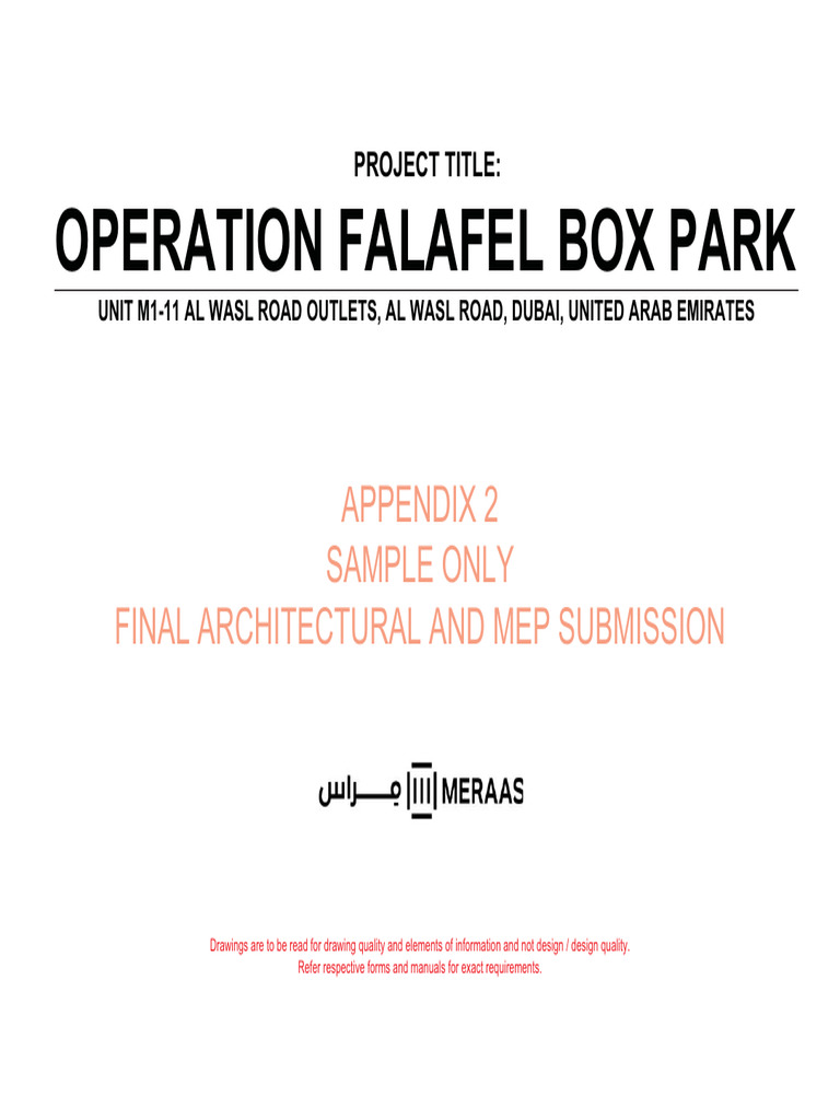 Appendix 2 Arch and Mep Submission Sample - Feb17 | PDF | United Arab ...