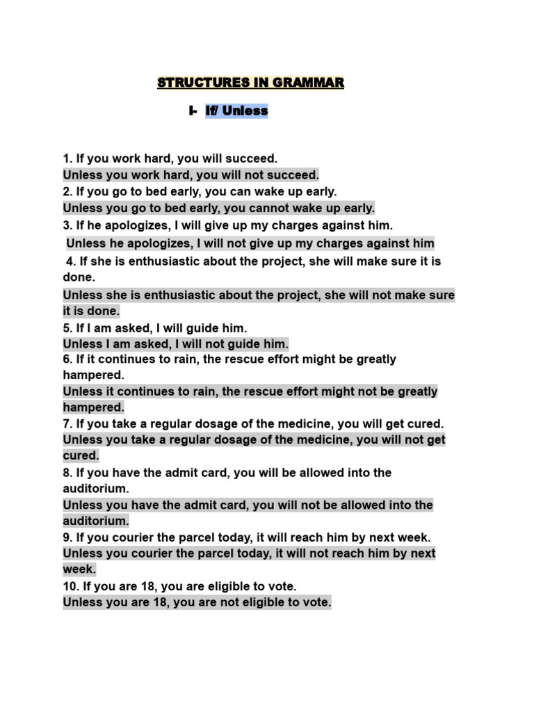 Class 8- Grammatical Structures | PDF