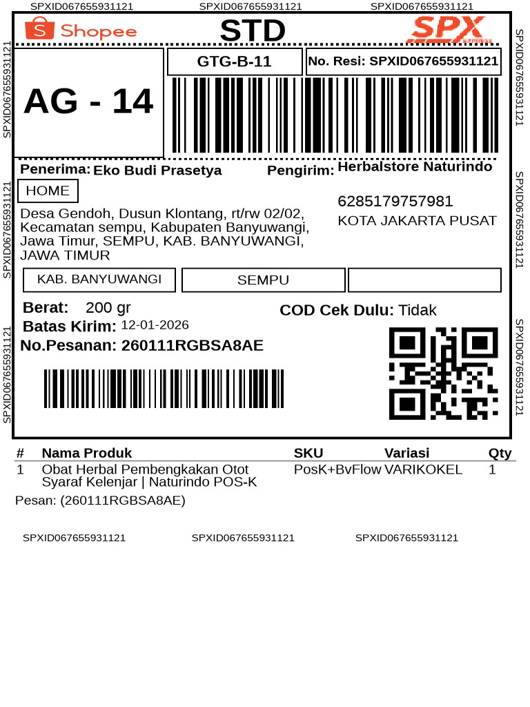Label Pengiriman 13 | PDF