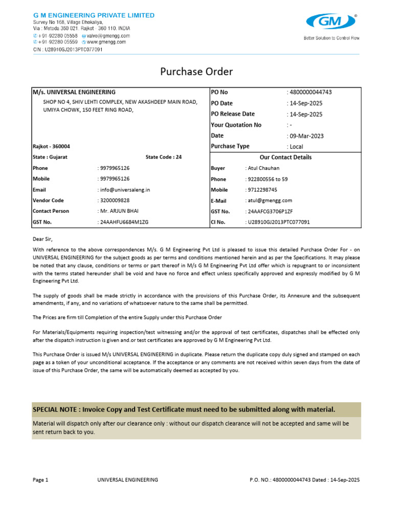 PO Format | PDF | Receipt | Business