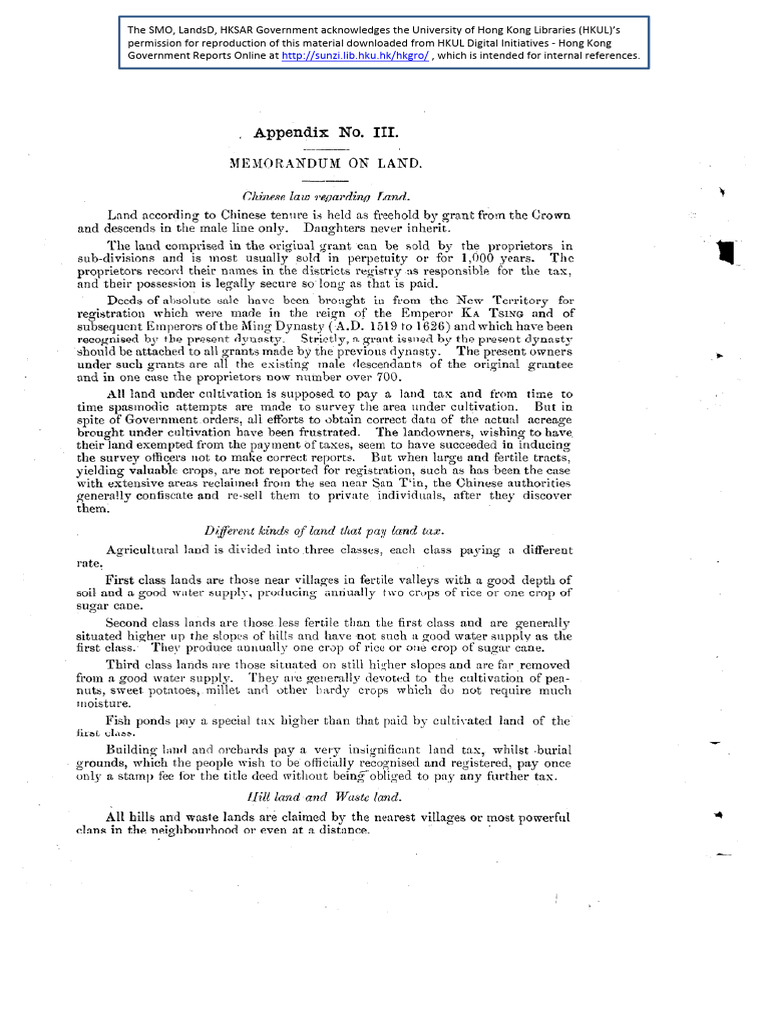 Memorandum On NT Land (1899) | PDF