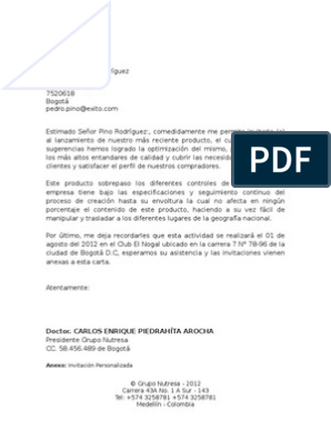 Carta Lanzamiento Producto | PDF