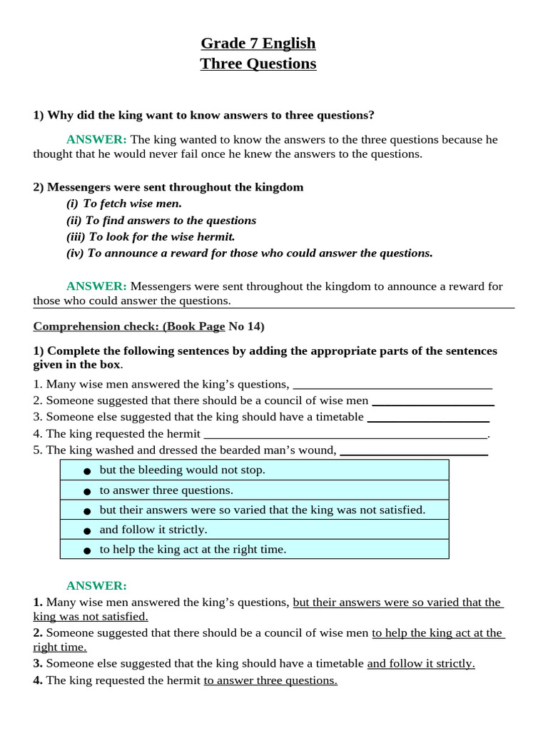 Class 7 Chapter 1 Q A | PDF | Forgiveness