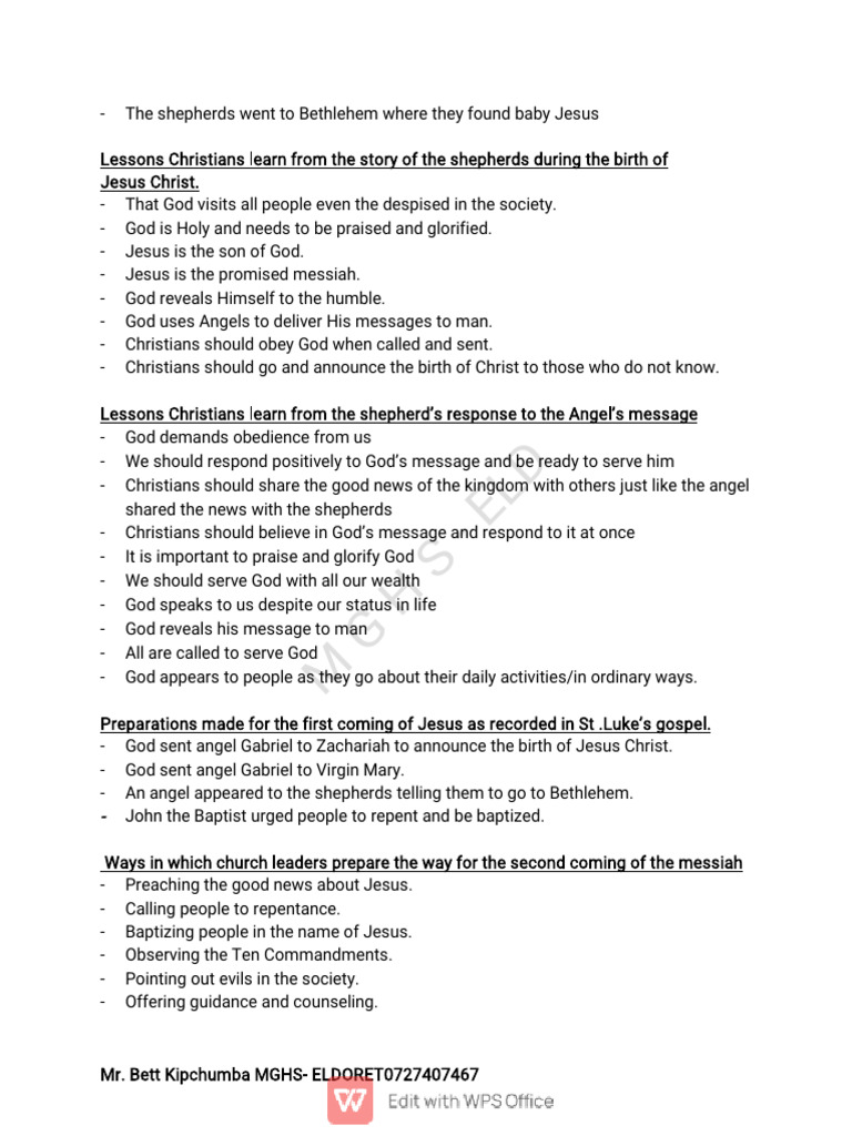Cre Form Two Notes Editted - Removed | PDF | Jesus | John The Baptist