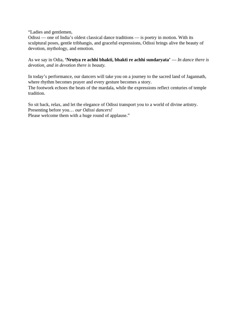 Odissi Script | PDF