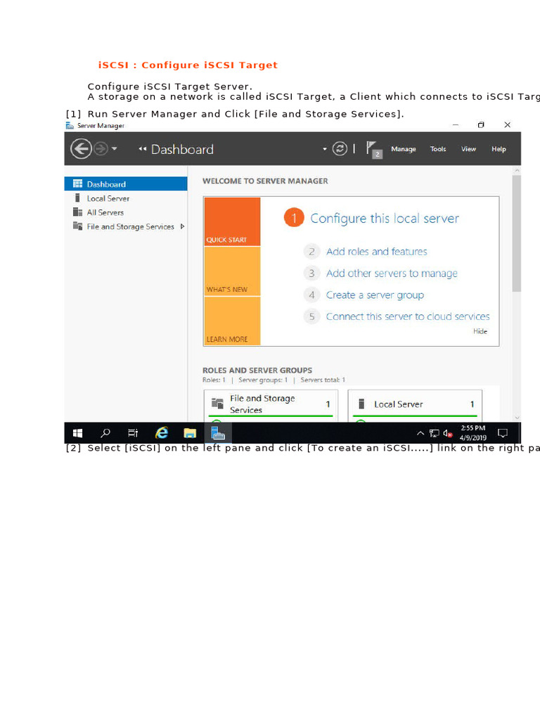 Configure ISCSI Target Server - Windows Server 2019 | PDF