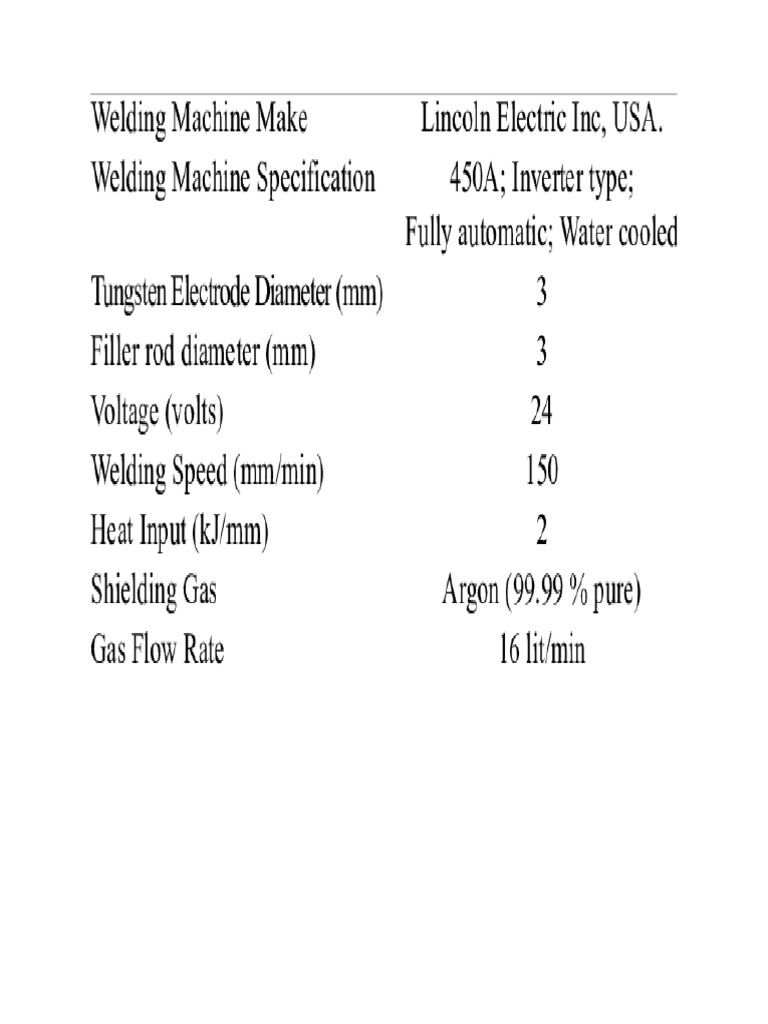 Welding Machine Specification | PDF