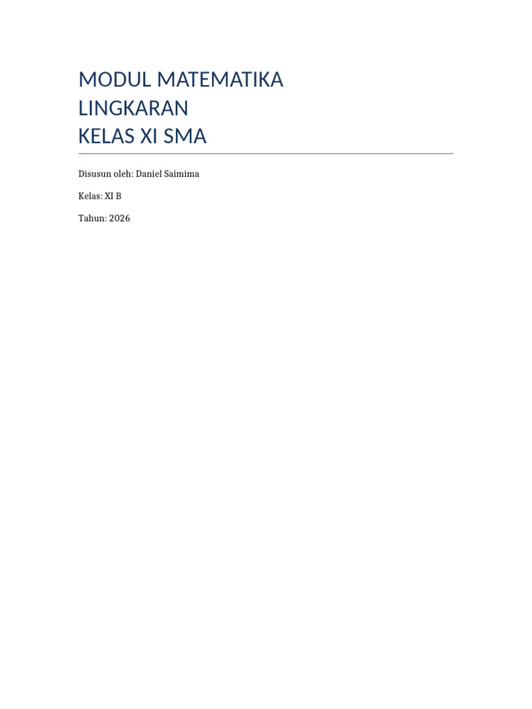 Modul Matematika Lingkaran Kelas XI | PDF