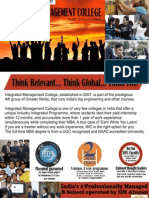 Integrated Management College: Think Relevant... Think Global... Think IMC