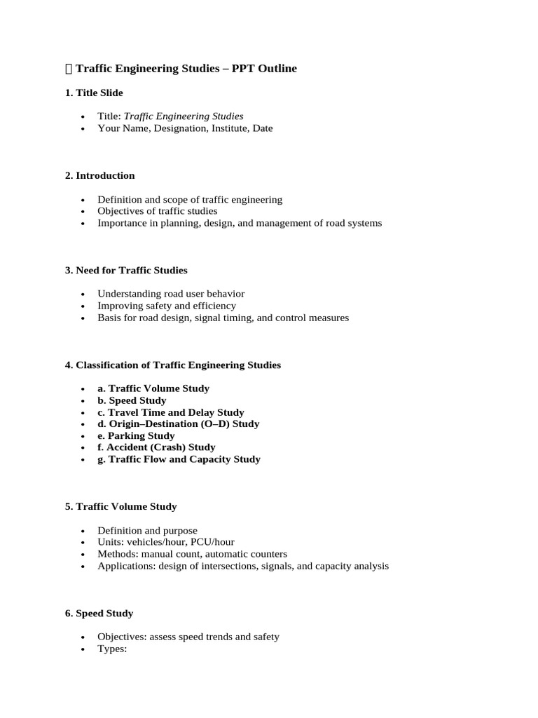 2 Traffic Engineering Studies | PDF | Traffic | Transportation Engineering