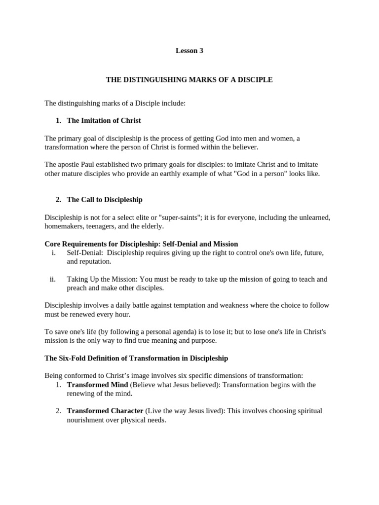 Lesson 3 | PDF | Disciple (Christianity) | Jesus