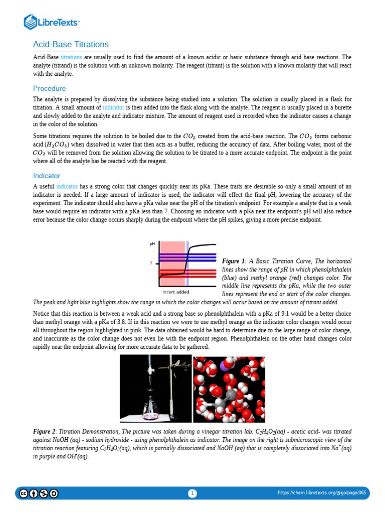 Acid Base Titrations | PDF | Titration | Chemistry