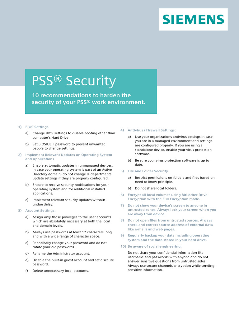 PSS-Cyber-Security-Recommendations | PDF | Security | Computer Security