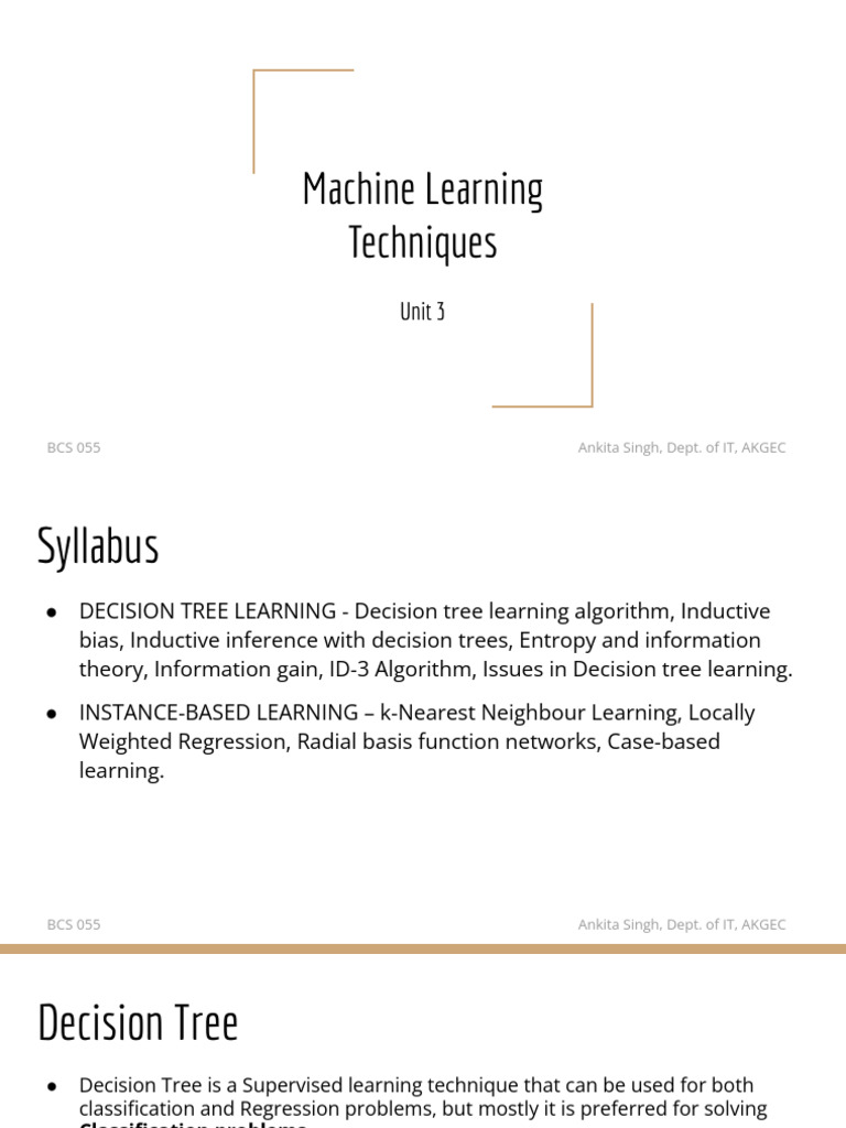 MLT Unit 3 | PDF | Linear Regression | Machine Learning
