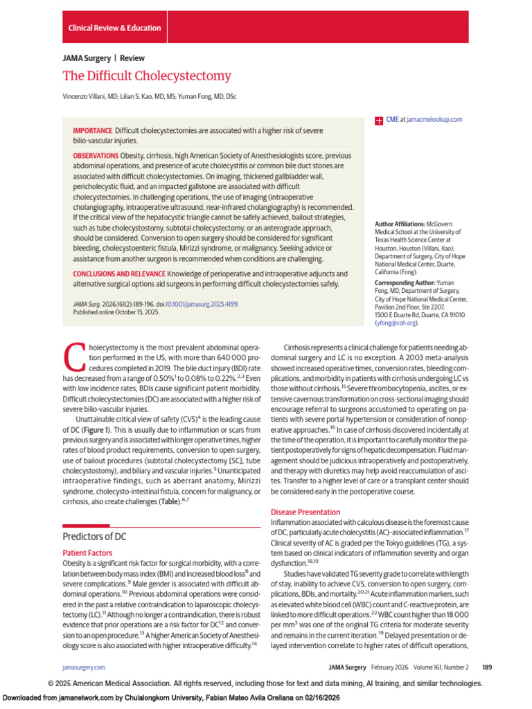 The Difficult Cholecystectomy | PDF | Gallbladder | Cirrhosis