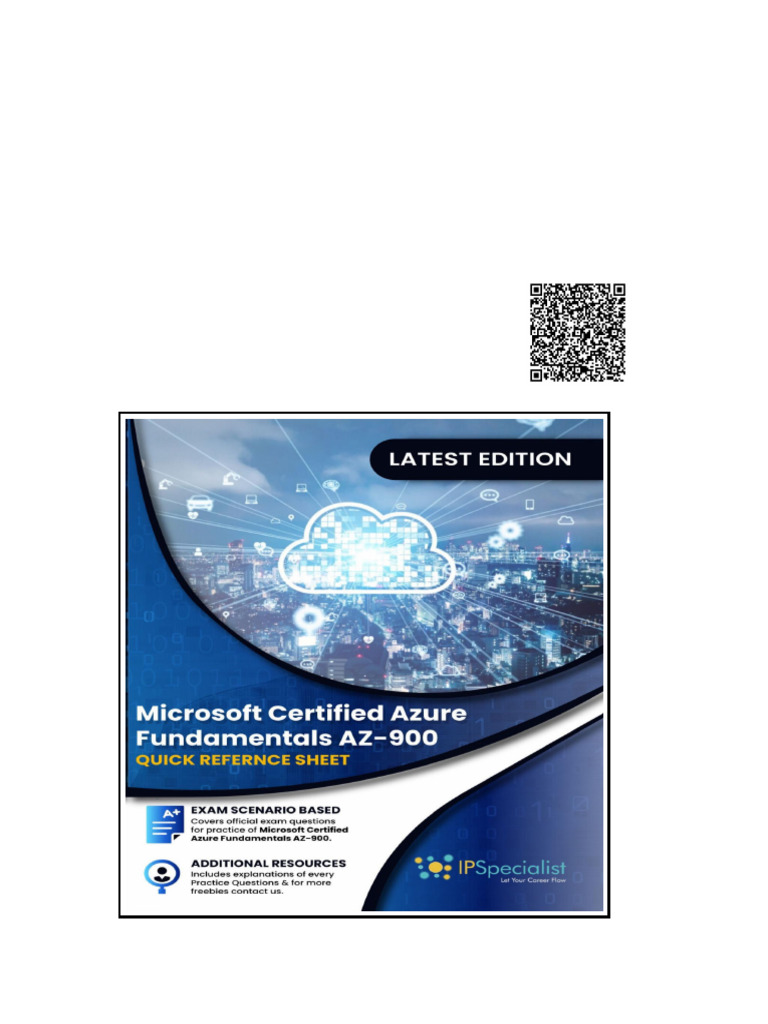 Microsoft Certified Azure Fundamentals AZ 900 Quick Reference Sheet ...