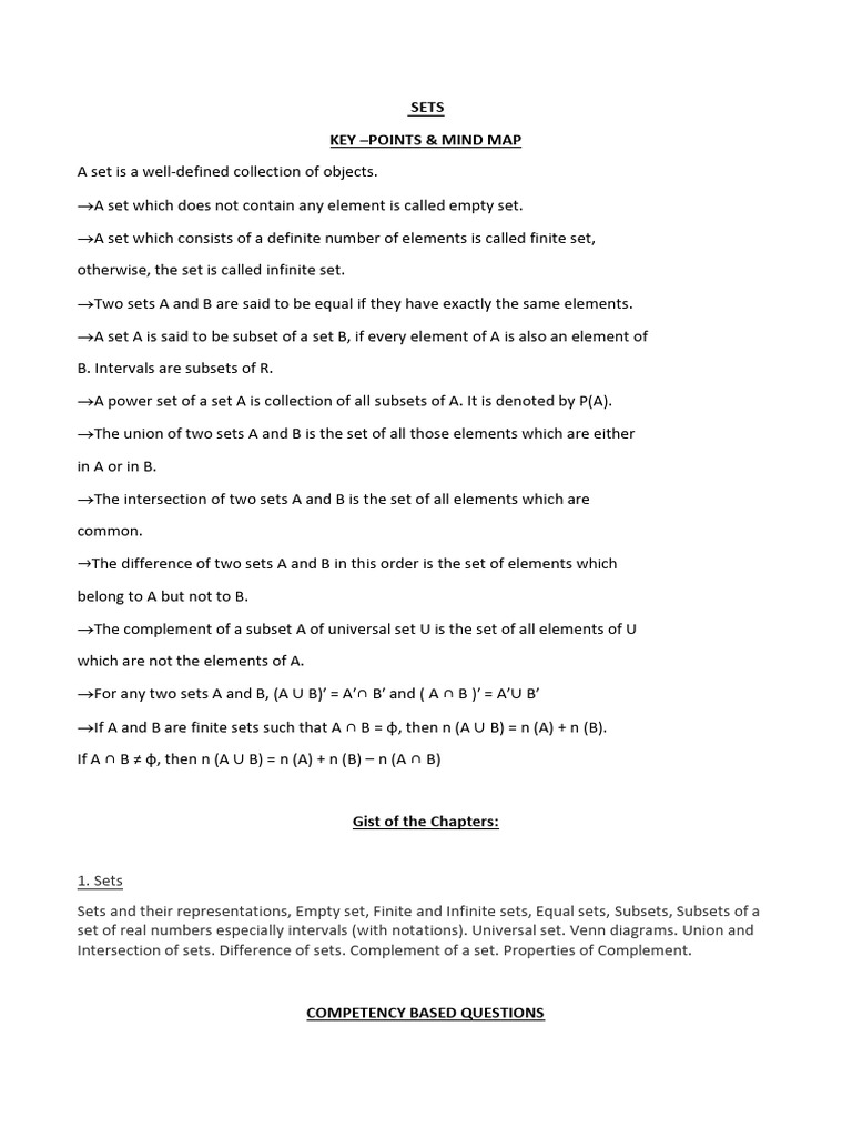 Class 11 Maths Concept Map | PDF | Set (Mathematics) | Inequality ...