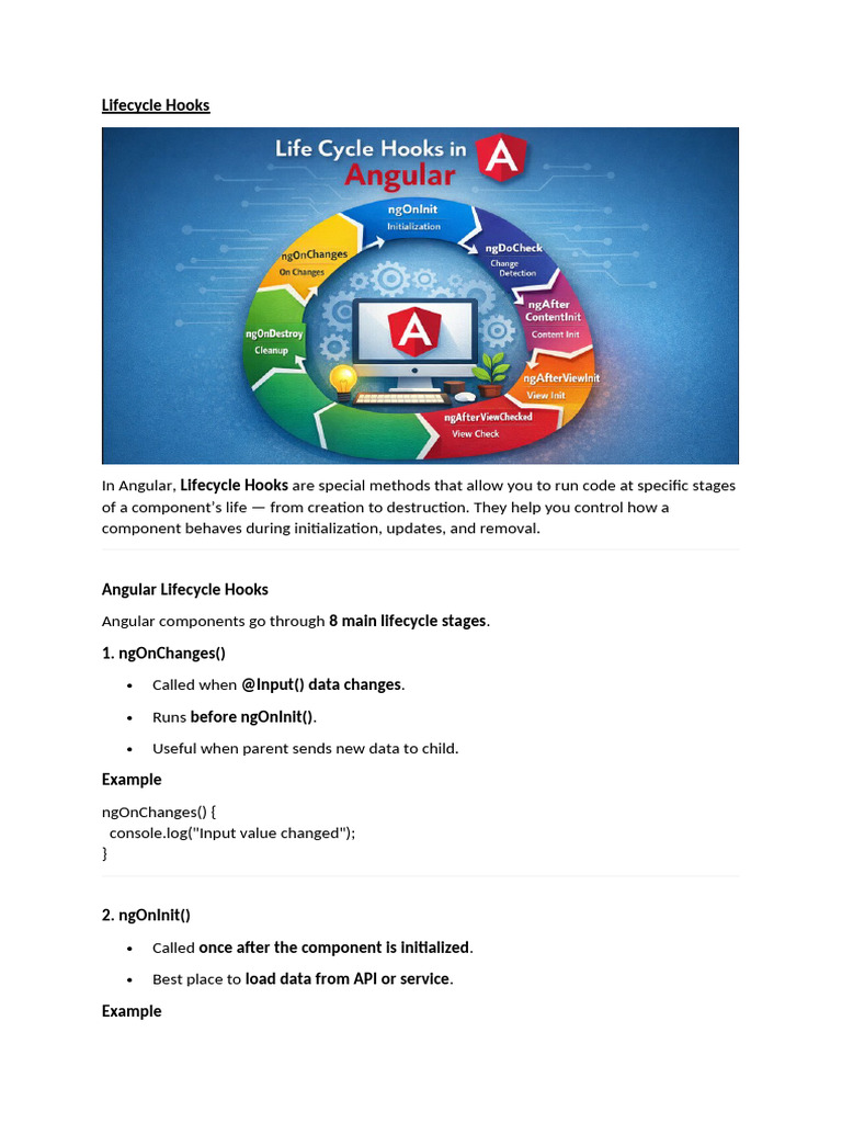 Lifecycle Hooks | PDF | Computing | Software Engineering