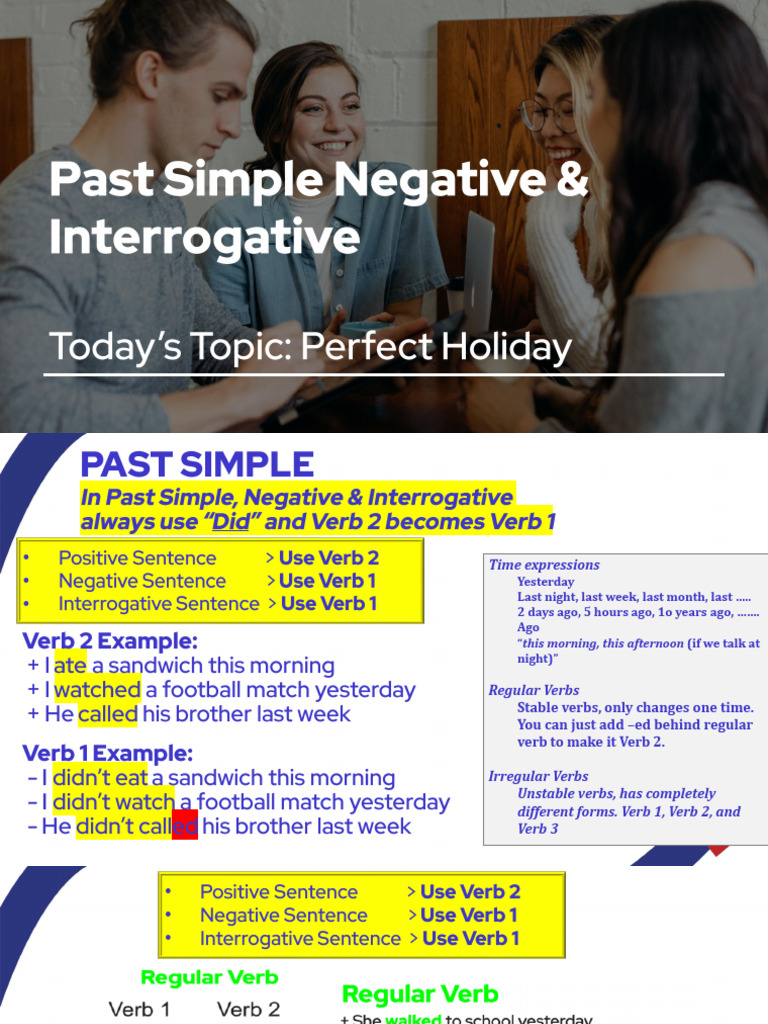 Past Simple Negative & Interrogative PDF | PDF