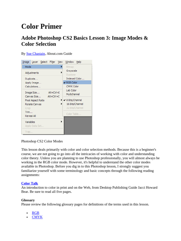03 - Image Modes & Color Selection | PDF | Rgb Color Model ...