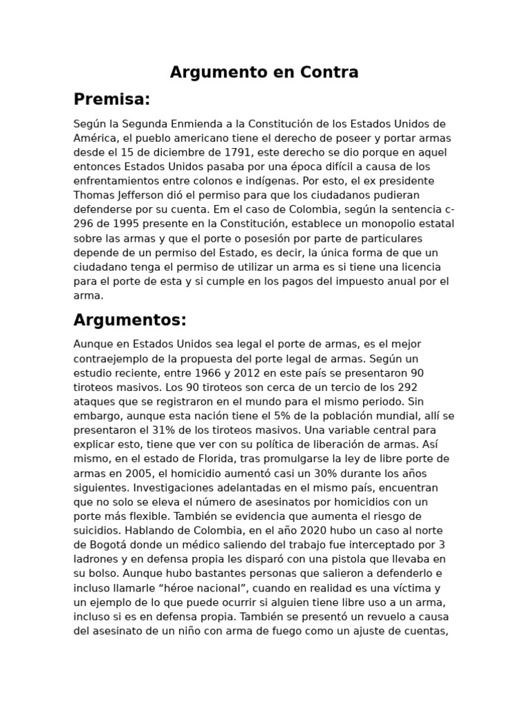 Argumento en Contra | PDF