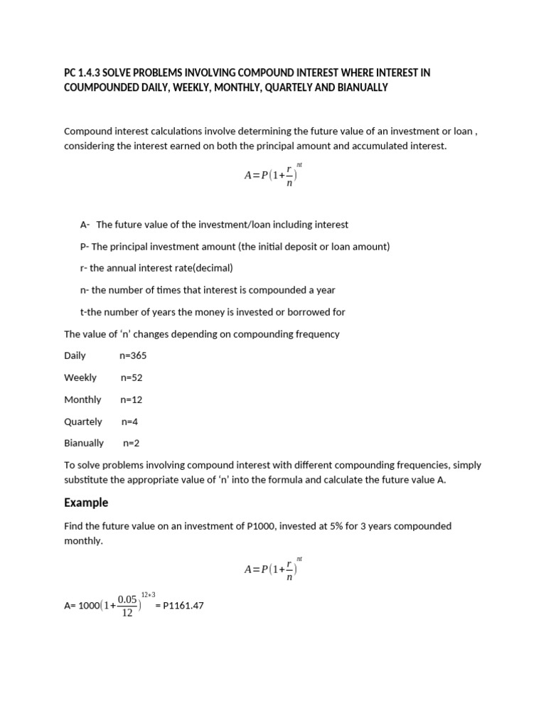 Compound Interest Notes | PDF