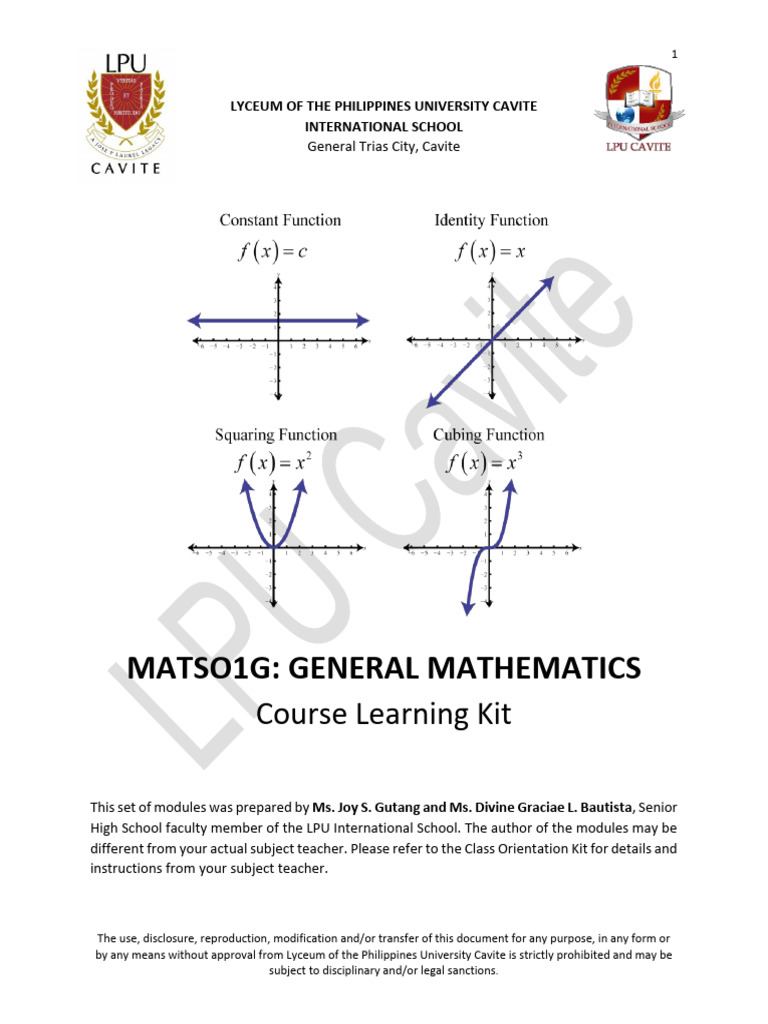Lesson 1 Functions and Its Graph | PDF | Quadratic Equation | Function ...