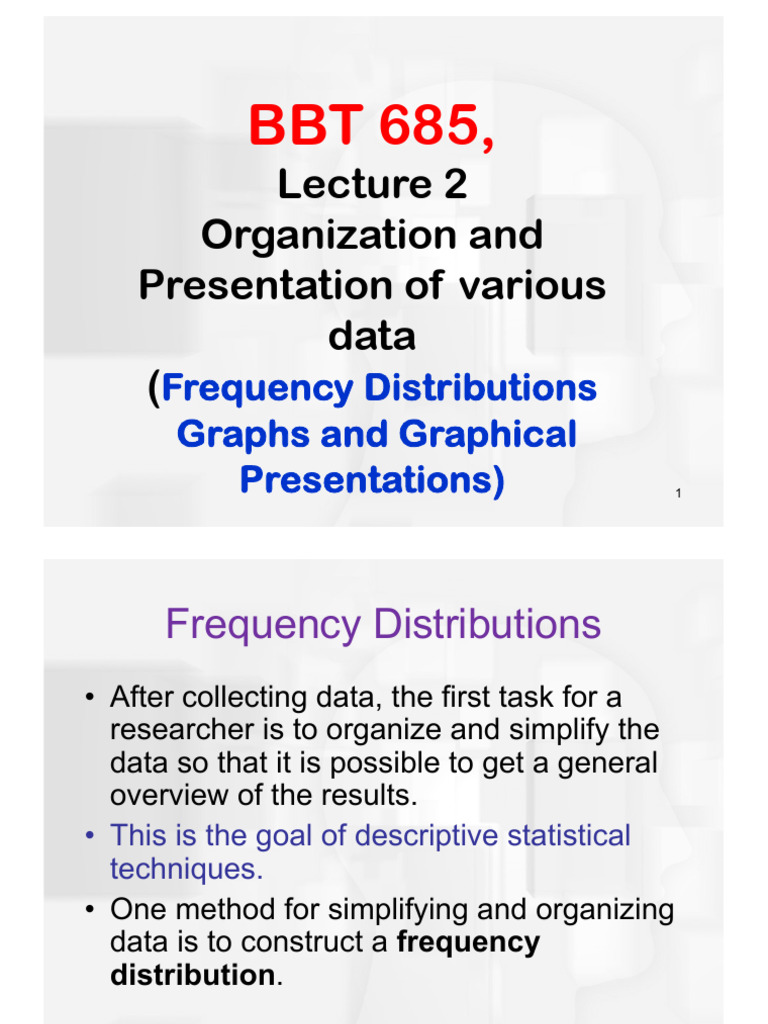 BBT 685 Lecture 2, Organization of Data [Compatibility Mode] | PDF ...