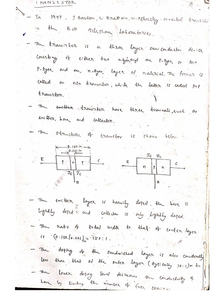 Transistor Full Note (1) | PDF