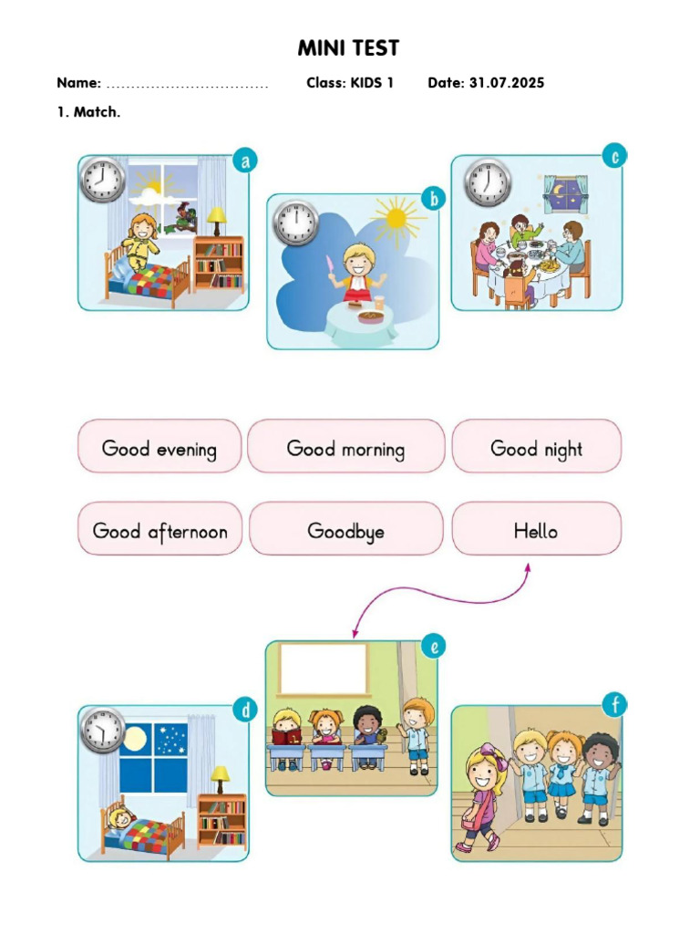 Mini Test Kids 1 | PDF