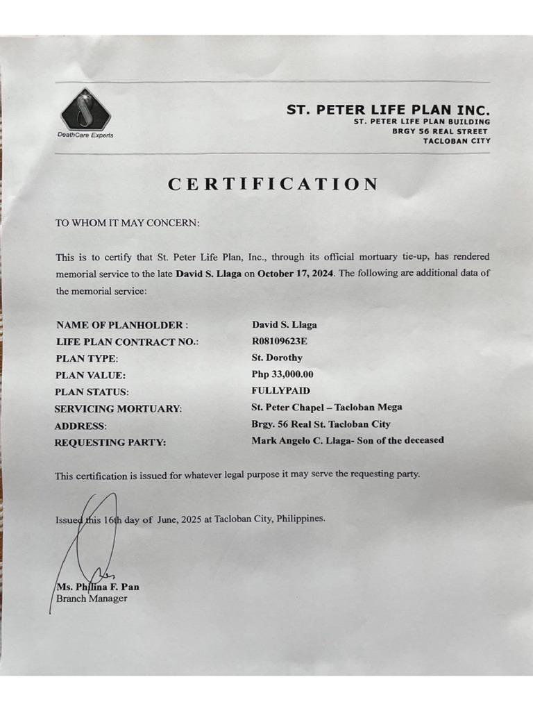St. Peter Cert & or | PDF