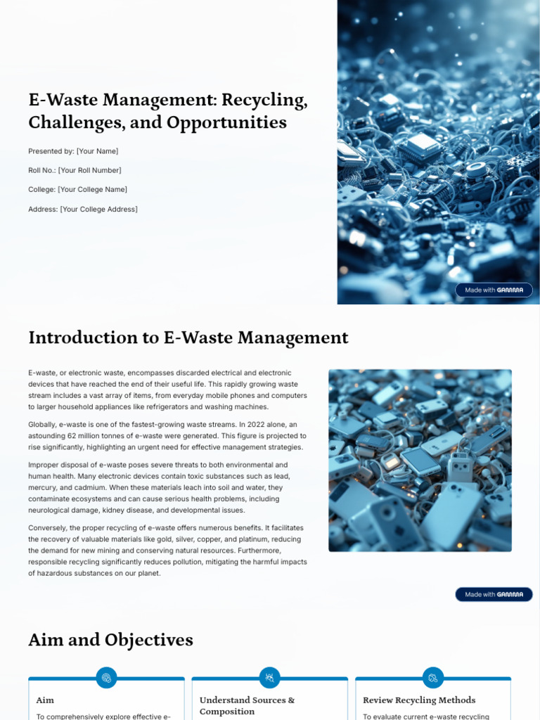 E Waste Management Recycling Challenges and Opportunities | PDF ...