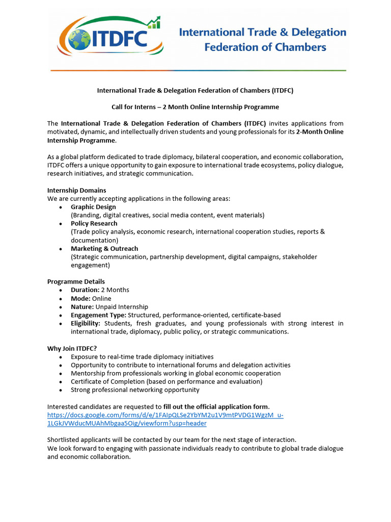 Itdfc Internship Program | PDF