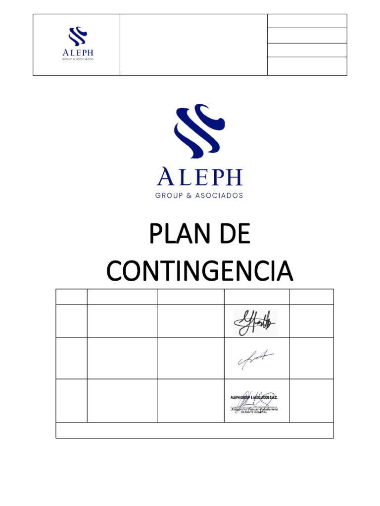 PL-SSOMA-003 - PLAN DE CONTINGENCIA | PDF | Seguridad y salud ...