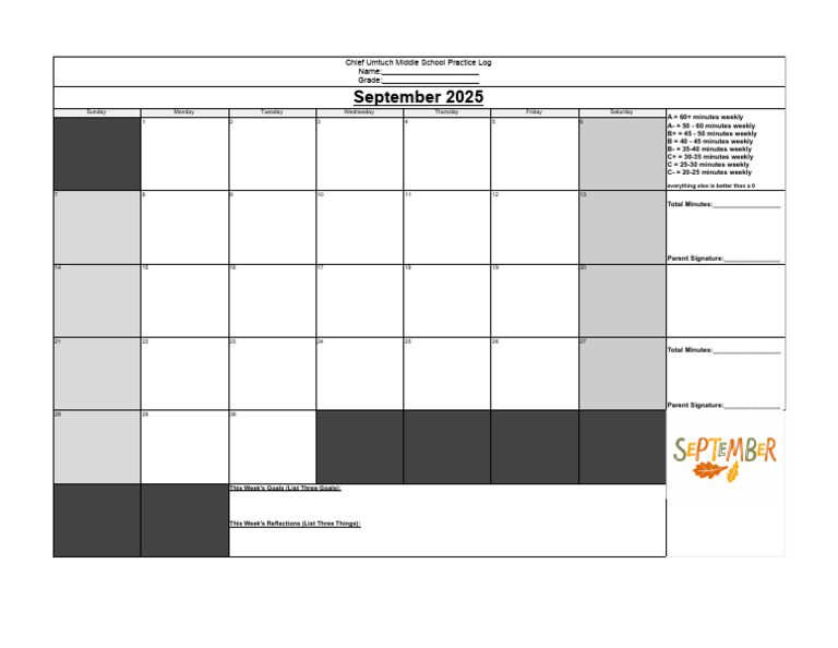 CMS September Practice Log 2025 - Sheet1 | PDF