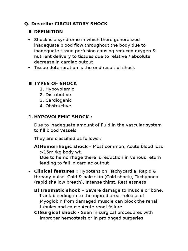 Circulatory Shock | PDF | Shock (Circulatory) | Heart