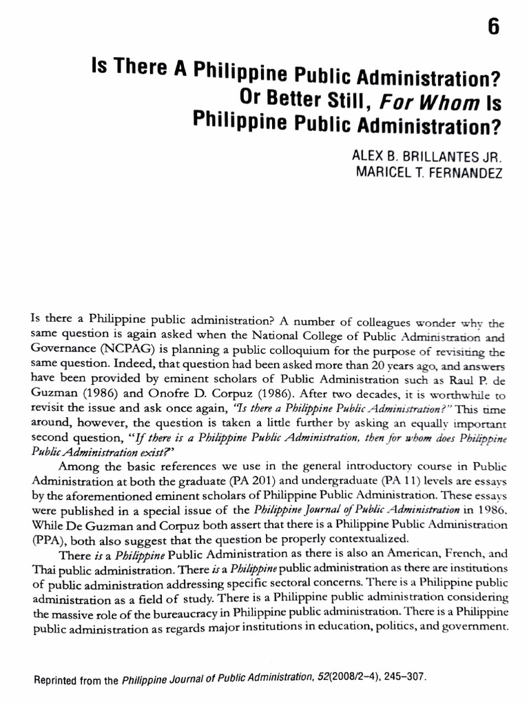 Is There A PH Public Admin | PDF | Good Governance | Governance