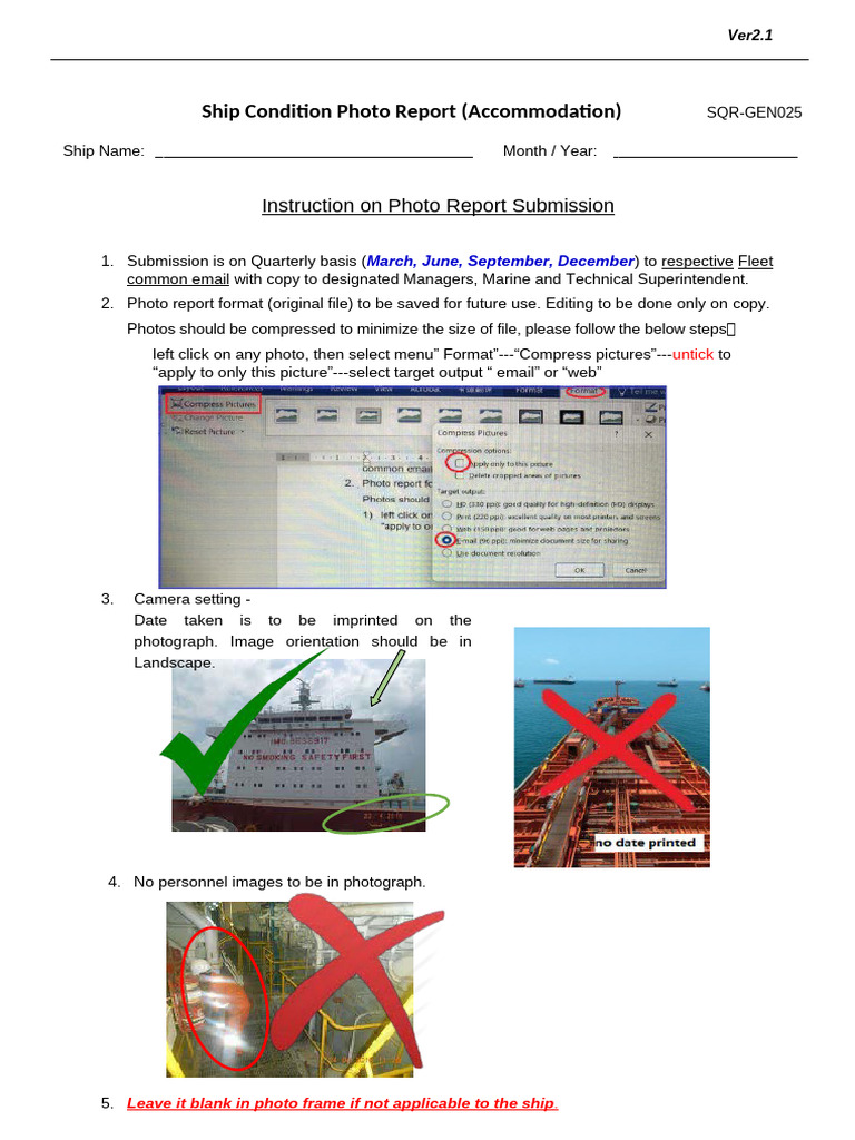 GEN027 Ship Condition Photo Report (Accommodation) V2.1 | PDF | Ships ...