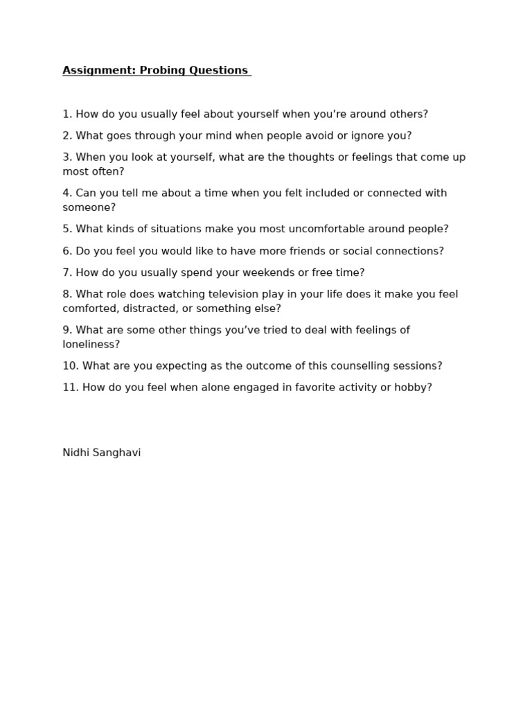 Probing Questions | PDF